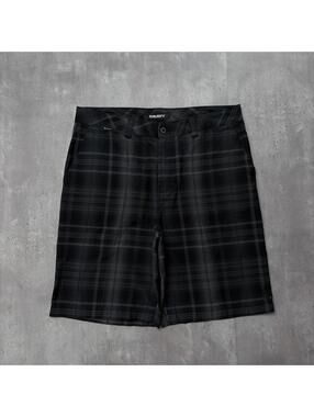 Y2K Black Rusty Surf Grunge Baggy Plaid Skater Shorts